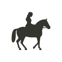 Girl horseback riding Icon on White Background - Simple Vector Illustration Icon on White Background - Simple Vector Illustration