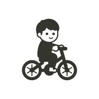 A toddler on a tricycle Icon on White Background - Simple Vector Illustration