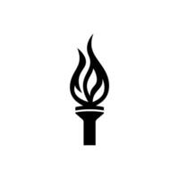 Olympic Torch Icon on White Background - Simple Vector Illustration