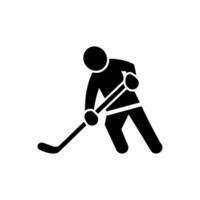 Hockey Icon on White Background - Simple Vector Illustration