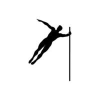 Athlete in action of high jump Icon on White Background - Simple Vector Illustration