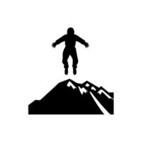 Base Jumping Icon on White Background - Simple Vector Illustration