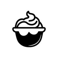 hielo crema helado con frutas y nueces icono en blanco antecedentes - sencillo vector ilustración