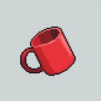 píxel Arte ilustración taza. pixelado taza. café té bebida jarra pixelado para el píxel Arte juego y icono para sitio web y vídeo juego. antiguo colegio retro vector