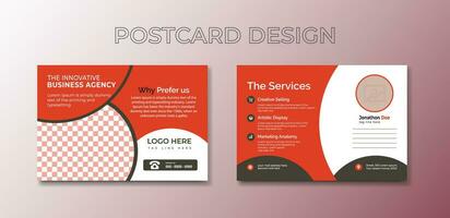 Creative And Professional Free Postcard Design Template, Corporate Postcard Vector. vector