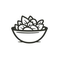 Spinach Salad Icon on White Background - Simple Vector Illustration