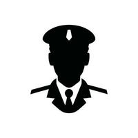 Commercial Pilot Icon on White Background - Simple Vector Illustration