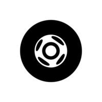 Skateboard Wheel Icon on White Background - Simple Vector Illustration