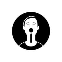 Whistle Blowing Icon on White Background - Simple Vector Illustration