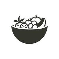 Fruta ensalada icono en blanco antecedentes - sencillo vector ilustración