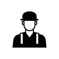 Factory Worker Icon on White Background - Simple Vector Illustration
