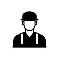 Factory Worker Icon on White Background - Simple Vector Illustration