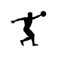 Discus Throw Icon on White Background - Simple Vector Illustration