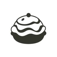 Cream Puff Icon on White Background - Simple Vector Illustration