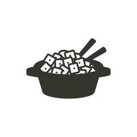 tofu Salteado icono en blanco antecedentes - sencillo vector ilustración