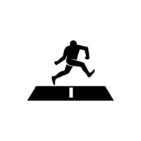 racing lane with starting block Icon on White Background - Simple Vector Illustration