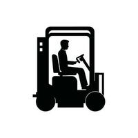 Forklift Operator Icon on White Background - Simple Vector Illustration