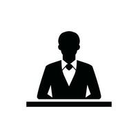 Restaurant Manager Icon on White Background - Simple Vector Illustration