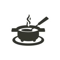 Chocolate Fondue Icon on White Background - Simple Vector Illustration