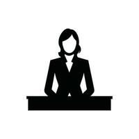 Executive Assistant Icon on White Background - Simple Vector Illustration