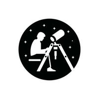 Astronomer Icon on White Background - Simple Vector Illustration