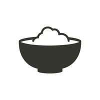 arroz cuenco icono en blanco antecedentes - sencillo vector ilustración