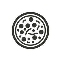 Thin Crust Pizza Icon on White Background - Simple Vector Illustration