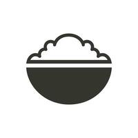 Rice Bowl Icon on White Background - Simple Vector Illustration