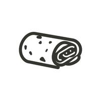 burrito icono en blanco antecedentes - sencillo vector ilustración