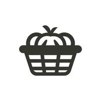 Fruit Basket Icon on White Background - Simple Vector Illustration