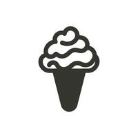 Ice Cream Icon on White Background - Simple Vector Illustration