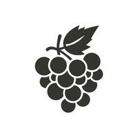 Grape Cluster Icon on White Background - Simple Vector Illustration
