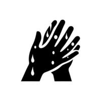 washing hands icon on white background vector