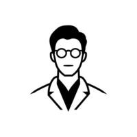 joven masculino icono en blanco antecedentes vector