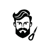 Barbero icono en blanco antecedentes - sencillo vector ilustración