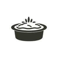 Chicken Pot Pie Icon on White Background - Simple Vector Illustration