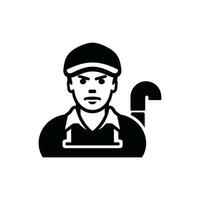 Plumber Icon on White Background - Simple Vector Illustration