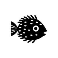 columna larga pez puercoespín icono en blanco antecedentes - sencillo vector ilustración