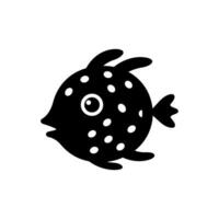 Pufferfish Icon on White Background - Simple Vector Illustration