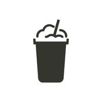 Milkshake Icon on White Background - Simple Vector Illustration