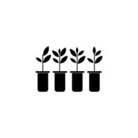 Plants in tubes icon isolated on white background vector