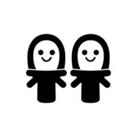Snowman mittens icon - Simple Vector Illustration