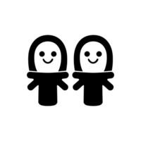 Snowman mittens icon - Simple Vector Illustration