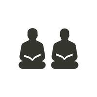 People reading the Quran icon - Simple Vector Illustration