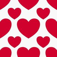 seamless pattern with red hearts vector