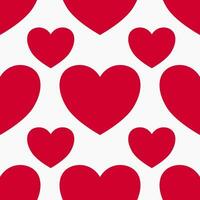 seamless pattern with red hearts vector