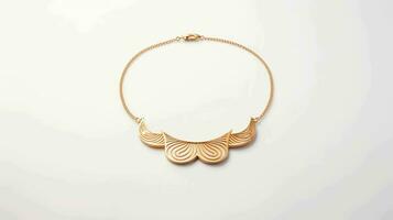 AI generated Beautiful and Elegant Woman Gold Jewellery Necklace photo