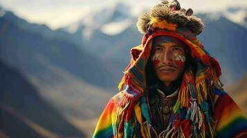AI generated A Peruvian in Andean attire photo