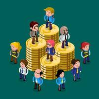 Security Guard Protect Coin, Cyber Security Concept. vector
