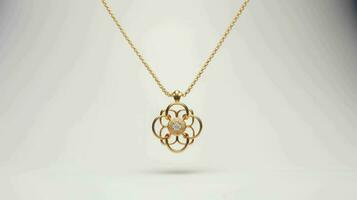 AI generated Beautiful and Elegant Woman Gold Jewellery Necklace photo